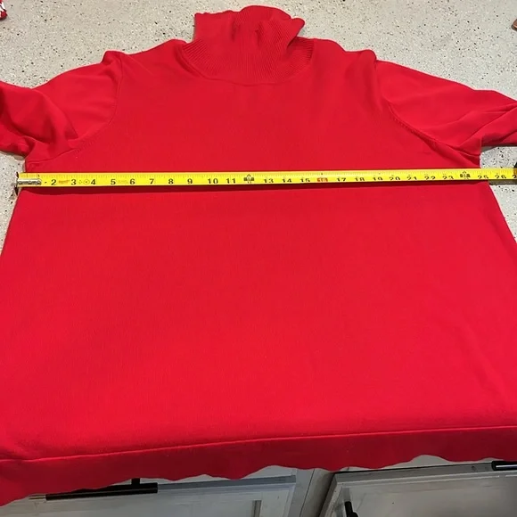 CALVIN KLEIN RIBBED TURTLENECK SWEATER HOLIDAY RED PLUS SIZE 2X - Picture 11 of 13